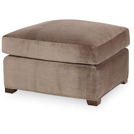 Casual Rectangular Ottoman with Tapered Block Legs