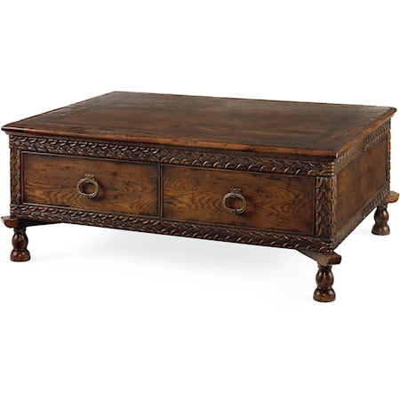 Laurel Traditional 4-Drawer Storage Cocktail Table