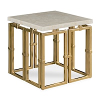 Links Transitional Chairside Table with Crystal Stone Top