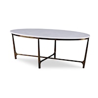 Wilcox Transitional Cocktail Table with Bronze Steel Base