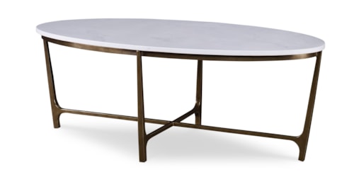Wilcox Transitional Cocktail Table with Bronze Steel Base