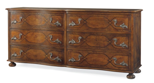 Debourg 6-Drawer Double Dresser with Metal Drawer Pulls