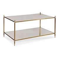 Odesa Antique Brass Cocktail Table with Open Shelf