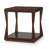 Transitional Decoeur Side Table with Open Shelf