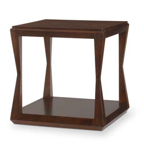 Transitional Decoeur Side Table with Open Shelf