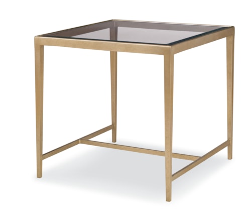 Wynwood Transitional Chairside Table with Glass Top