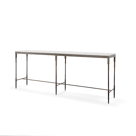 Holland Contemporary Console Table with Marble Top