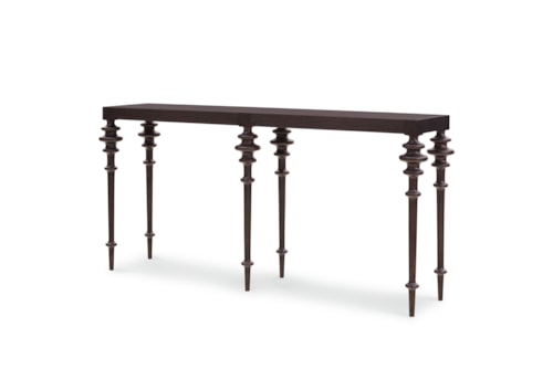 Mid-Century Modern Mocha Console Table