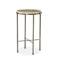 Contemporary Satin Finish Marble Top Accent Table
