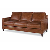 Ruskin Transitional Leather Sofa with Tapered Legs