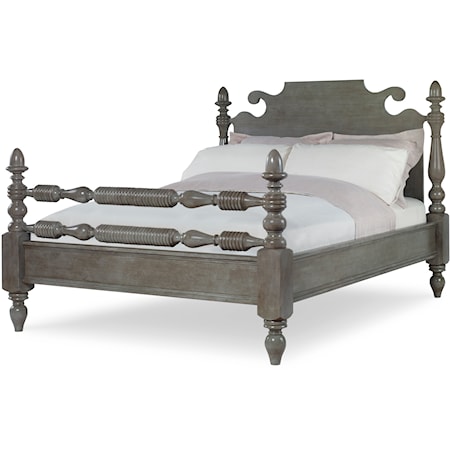 Lakehouse King Bed with Wood Headboard