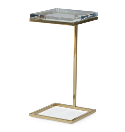Martini Luxe Glam Accent Table with Acrylic Surface