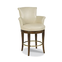 Scroll Transitional Swivel Counter Stool with Flared Arms