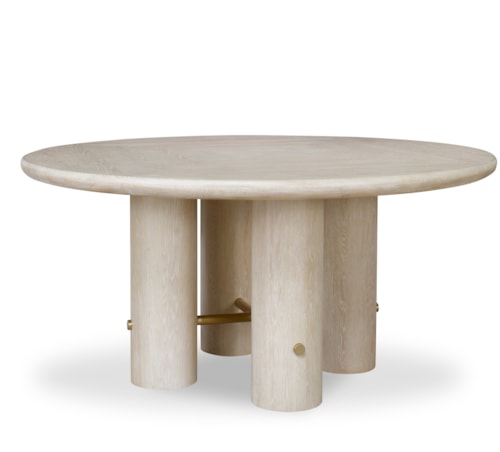 Mid-Century Modern Round Dining Table - Sand
