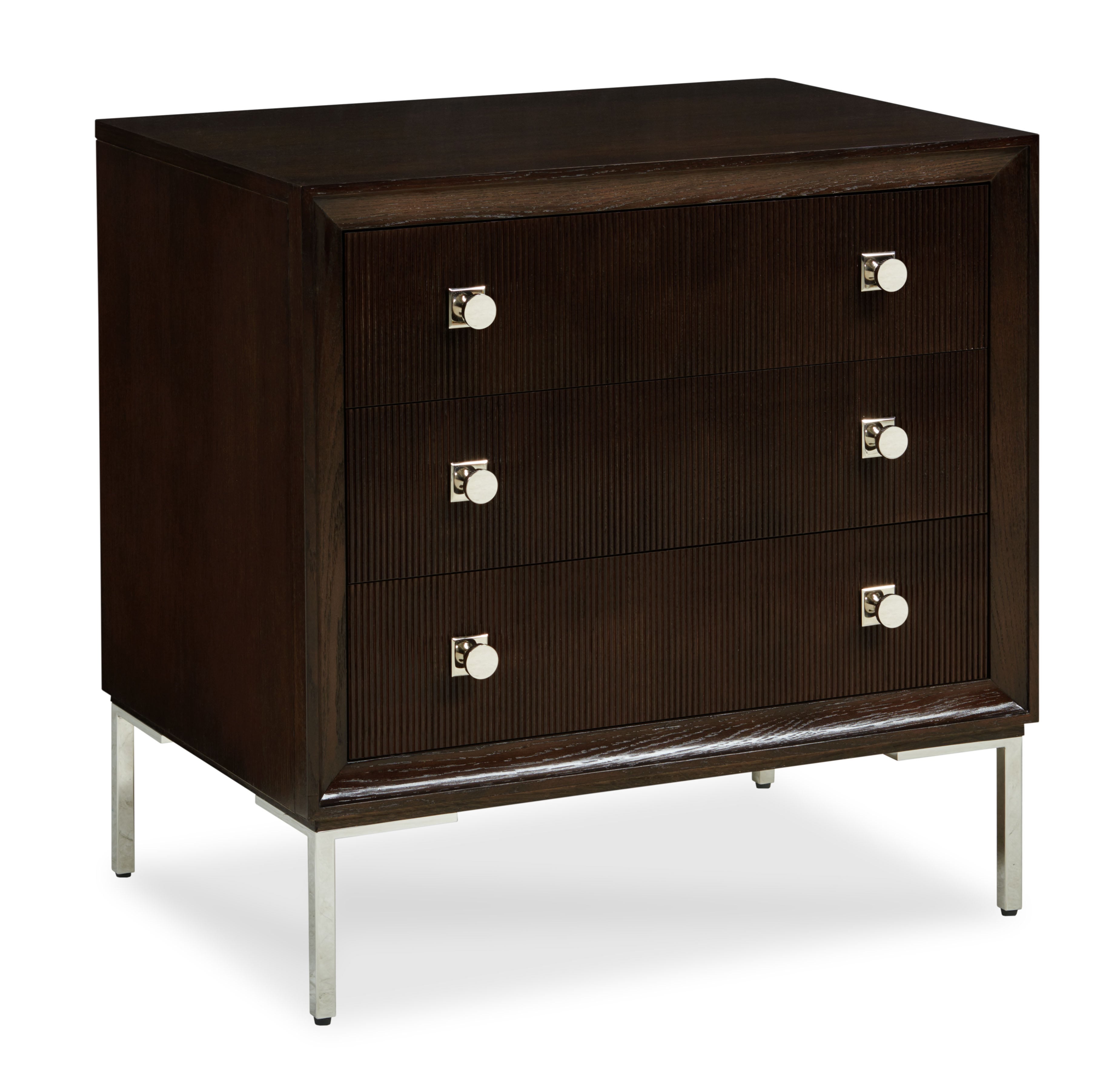 Details Three Drawer Nightstand