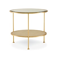 Monarch Transitional End Table with Glass Top