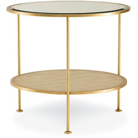 Monarch Transitional End Table with Glass Top