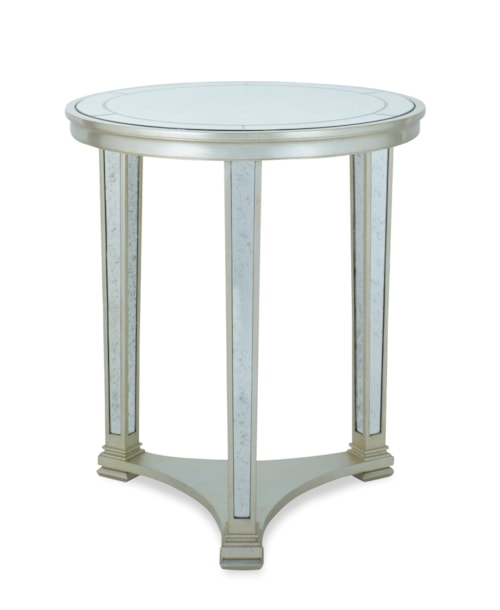 Transitional Ferrars Side Table with Mirrored Top
