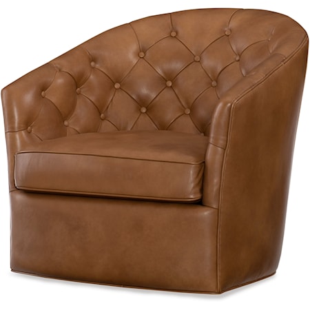 Seaworth Transitional Swivel Accent Chair with Tufted Back
