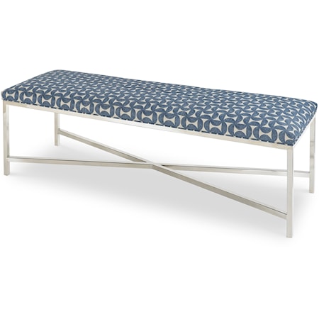 Valance Contemporary Upholstered Metal Accent Bench