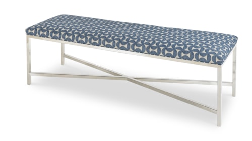 Valance Contemporary Upholstered Metal Accent Bench