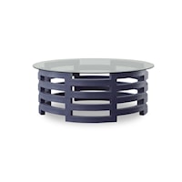 Bowey Contemporary Rounded Bangle Cocktail Table - Navy