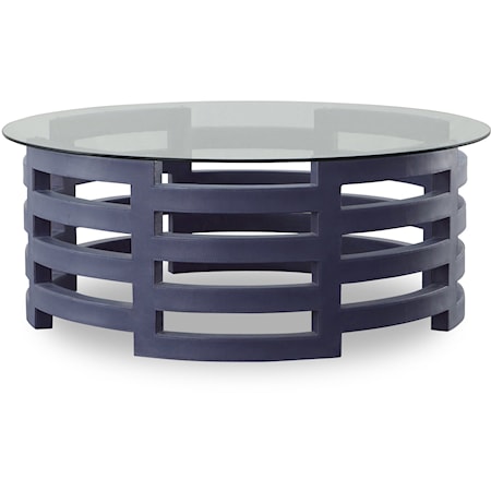 Bowey Contemporary Rounded Bangle Cocktail Table - Navy