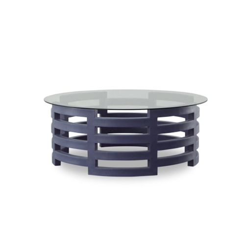 Bowey Contemporary Rounded Bangle Cocktail Table - Navy