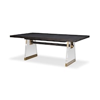 Contemporary Rectangular Dining Table with Gold Accents