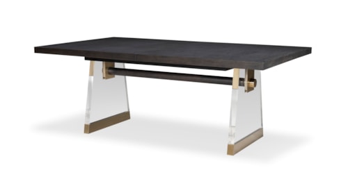 Contemporary Rectangular Dining Table with Gold Accents