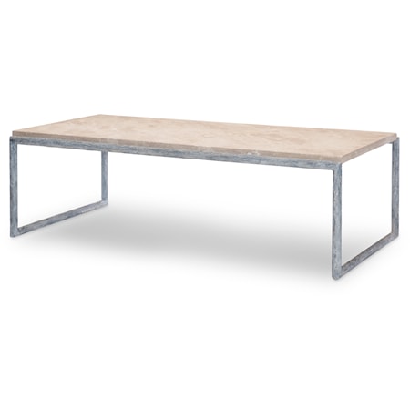 Marcelle Contemporary Arctic White Scagliola Cocktail Table
