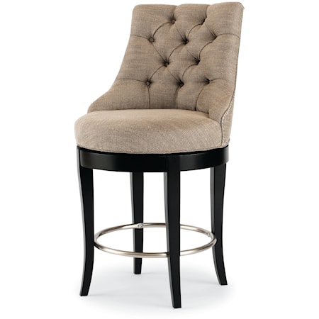 Linden Transitional Tufted Swivel Counter Stool