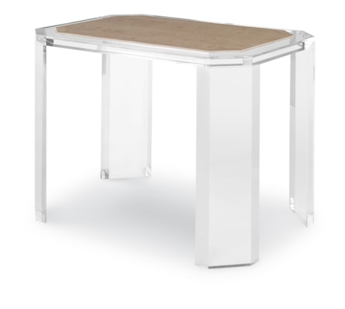 Transitional Phoenix Chairside Table with Mahogany Top