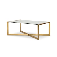 Lyndon Contemporary Cocktail Table with Brass Base