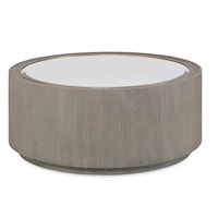 Kendall Contemporary Round Cocktail Table with Mirrored Top