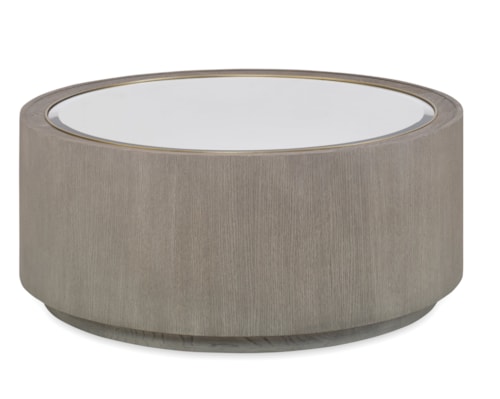Kendall Contemporary Round Cocktail Table with Mirrored Top