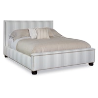 Transitional Adele Upholstered King Bed with Nailheads