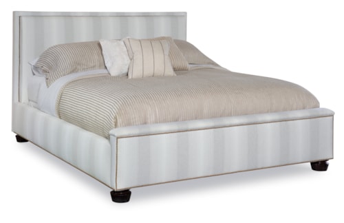 Transitional Adele Upholstered King Bed with Nailheads