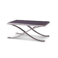 Transitional Girard Coffee Table with Metal Legs