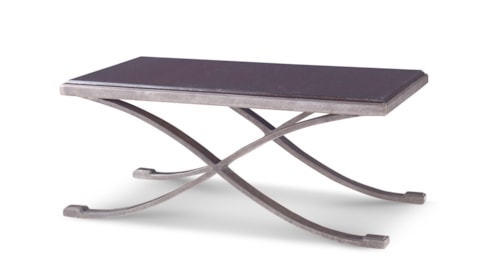 Transitional Girard Coffee Table with Metal Legs