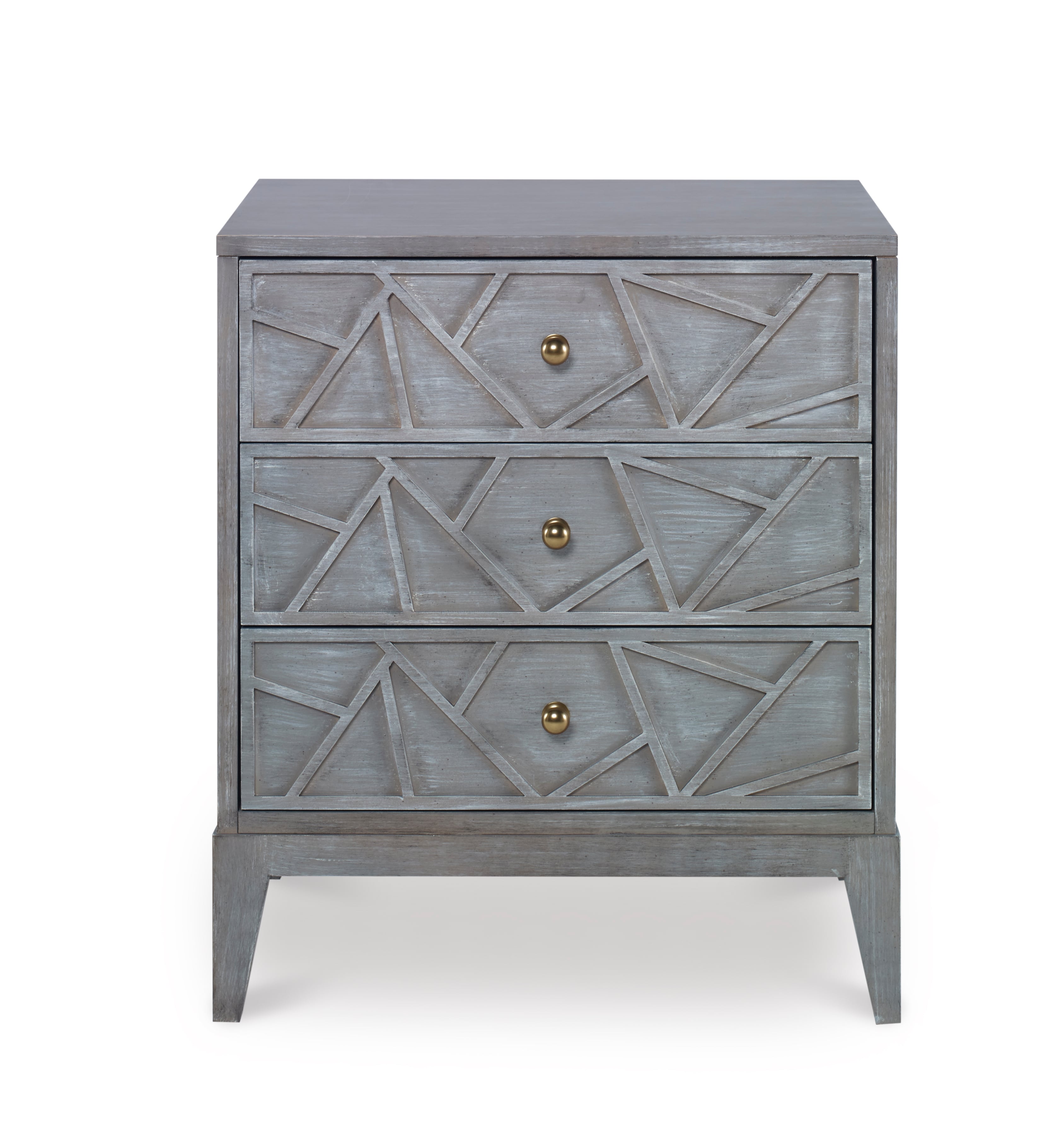 Century Details Case Details 3 Drawer Small Nightstand