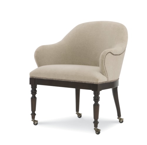 Gentleman's Transitional Game Accent Chair with Casters