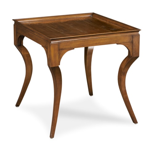 Hamilton Traditional Chairside Table with Curved Legs