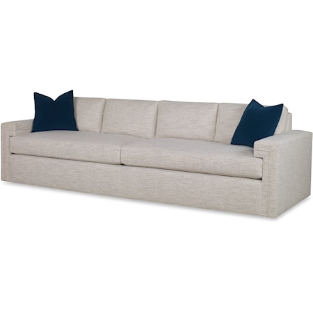 Transitional Large 2-Seat Sofa with Inversed Key Arms