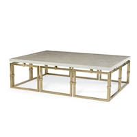 Links Contemporary Cocktail Table with Brass Base