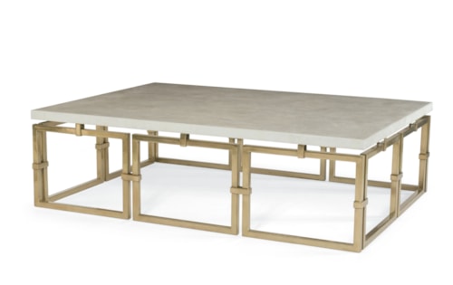 Links Contemporary Cocktail Table with Brass Base