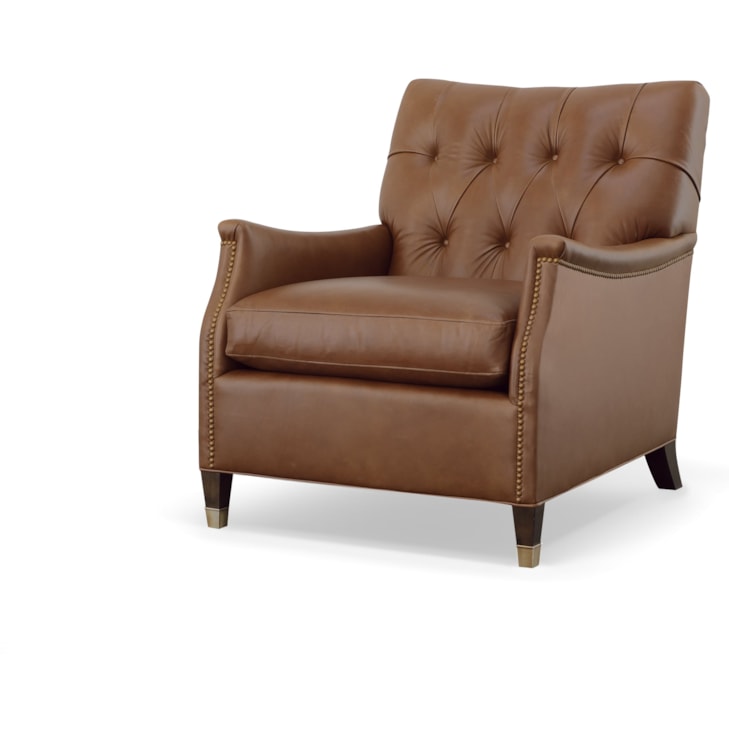 Century Leather Stone Accent Chair
