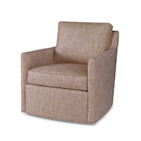 Transitional Willis Swivel Chair with Track Arms