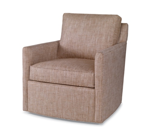 Transitional Willis Swivel Chair with Track Arms