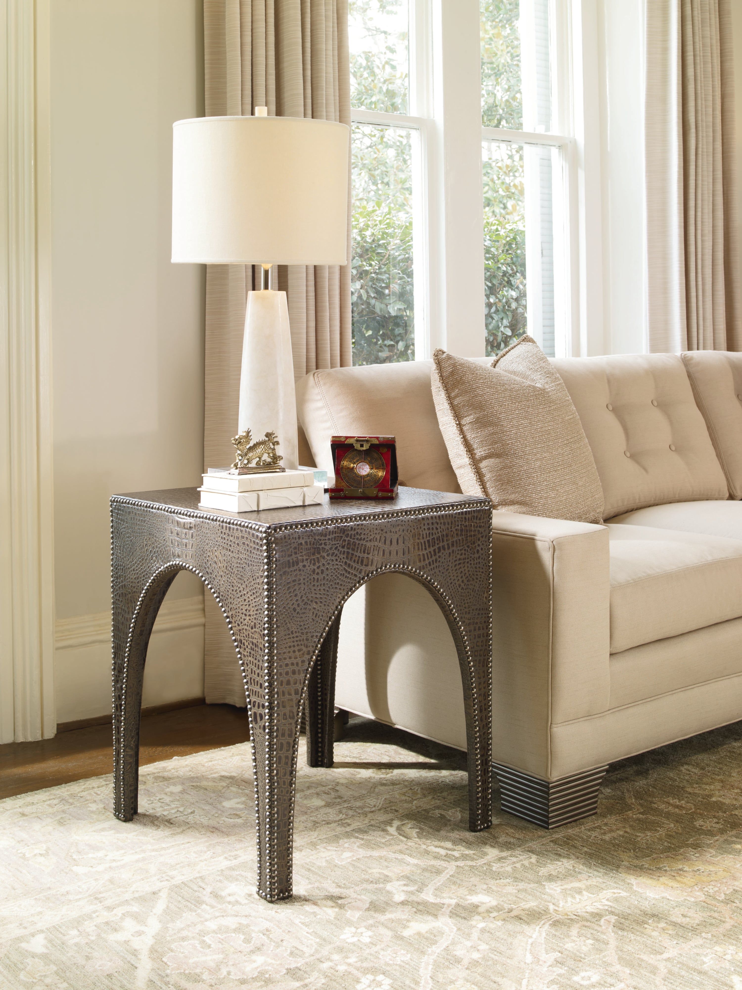 Fully Upholstered Lamp Table